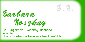 barbara noszkay business card